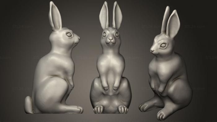 Статуэтки животных (Кролик, STKJ_1383) 3D модель для ЧПУ станка